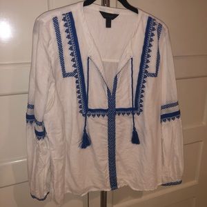 J. Crew linen/cotton blend peasant blouse